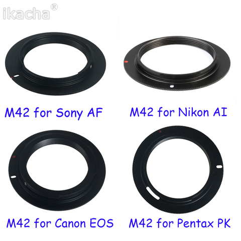 Металлический адаптер для объектива M42, винтовое крепление, кольцо для объектива для Canon EOS для Nikon AI для Sony AF для Pentax PK, аксессуары для объекти... ► Фото 1/6