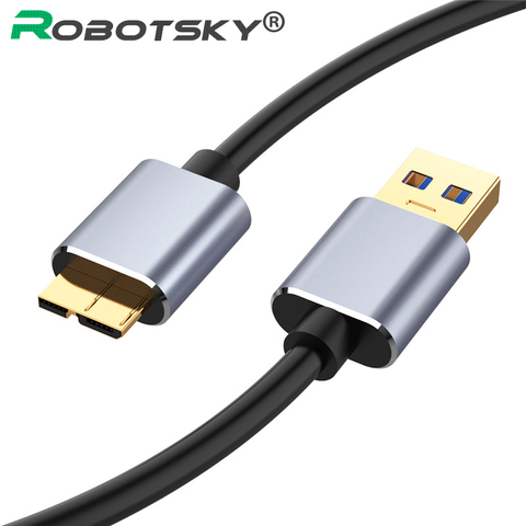 Кабель для передачи данных 0,5 м, 1 м, 1,5 м, USB 3,0 тип A на Micro B, кабель-удлинитель HDD для внешнего жесткого диска, HDD Samsung S5 Note3 ► Фото 1/6