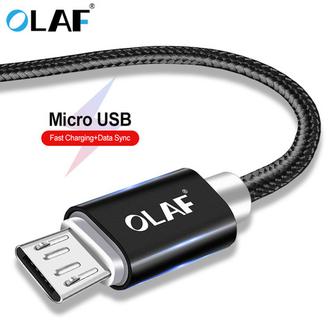 Кабель Micro USB OLAF в нейлоновой оплетке, 1 м, 2 м, 3 м, 1,5 м, 0,25 м, usb-кабель для синхронизации данных и зарядки для Samsung, huawei, xiaomi, кабель для телефона ... ► Фото 1/6