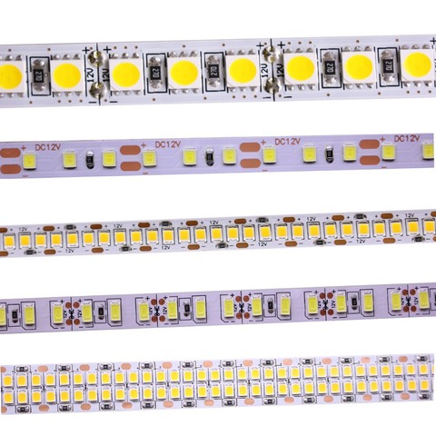 SMD 2835 5630 5050 60/120/240/480LED s/m RGB светодиодный ная лента 5 м 300/600/1200/2400LED s/M DC12V 24V W RGB светодиодные ленты гибкая лента ► Фото 1/6