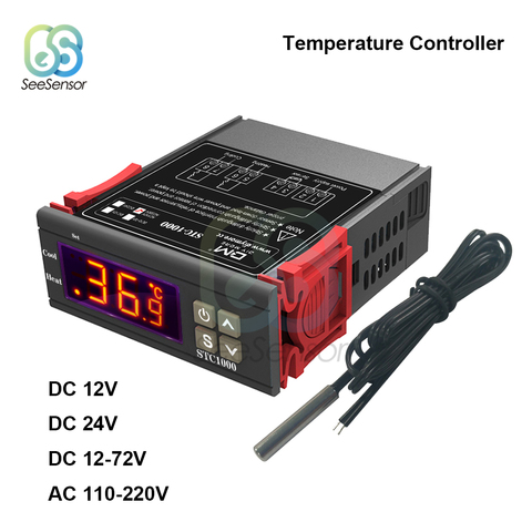 Цифровой термостат STC-1000, терморегулятор для инкубатора с нагревателем и охладителем 12 В 24 В 220 В ► Фото 1/6