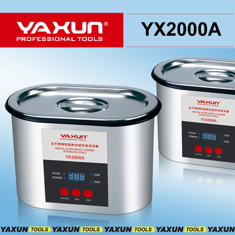 Ультразвуковой очиститель YAXUN YX2000A, 220 В или 110 В, из нержавеющей стали, двойной 30 Вт/50 Вт, Ультразвуковой очиститель с дисплеем для мобильных устройств ► Фото 1/1