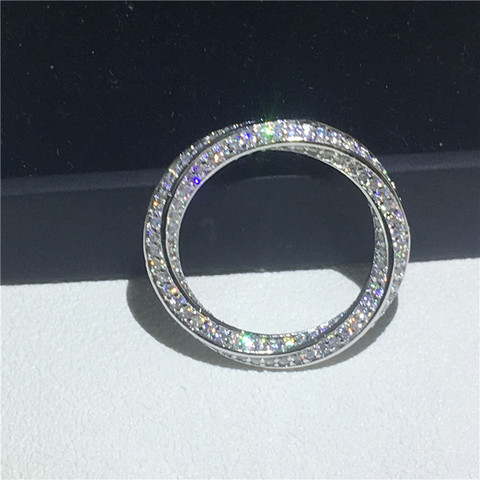 Марки infinity ring 925 стерлингового серебра микро проложить AAAAA синтетический фианит с кубической огранкой обручальное кольцо кольца для женщин ... ► Фото 1/6