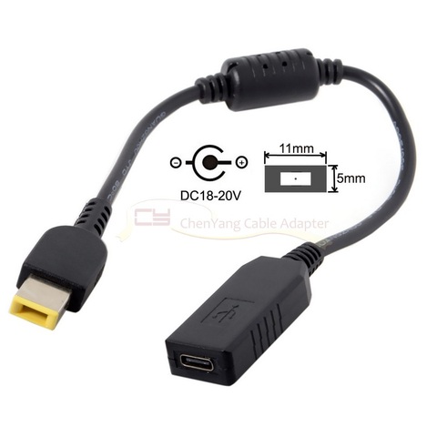 USB 3. 0 Type-C USB-C в прямоугольник 3,1*11,0 мм разъем питания эмулятор PD триггер зарядный кабель для Lenovo ThinkPad X1 Carbon ► Фото 1/1