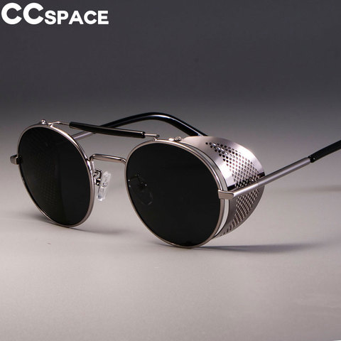 Солнцезащитные очки в стиле стимпанк для мужчин и женщин, классные затемненные Круглые ретро солнечные очки с отличной текстурой, металлические Брендовые очки UV400 ► Фото 1/6