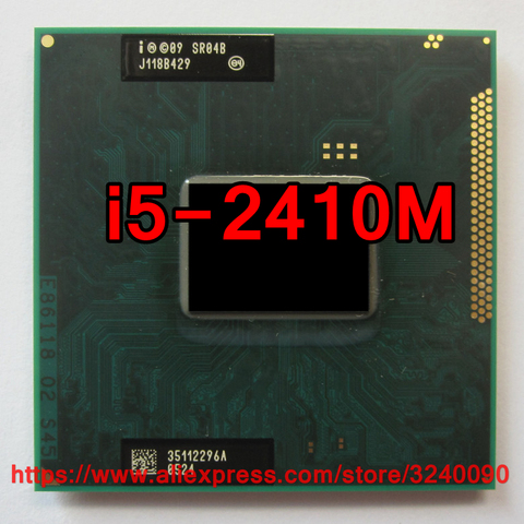 Процессор Intel Core i5 2410M SR04B, двухъядерный процессор 2,3 ГГц с четырехъядерным процессором 3 м 35 Вт G2 / rPGA988B ► Фото 1/1