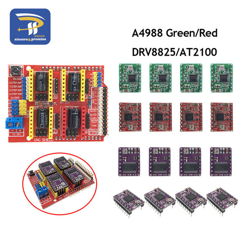ЧПУ щит V3 гравировальный станок 3D Printe 4 шт. A4988 / DRV8825 / AT2100 Плата расширения драйвера для Arduino UNO R3 ► Фото 1/6