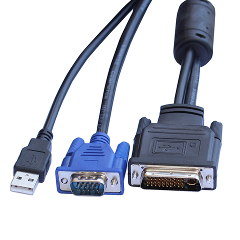 Кабель DVI M1-DA 30 + 5 pin для VGA Dual link + USB-кабель для проектора 1,7 м ► Фото 1/6
