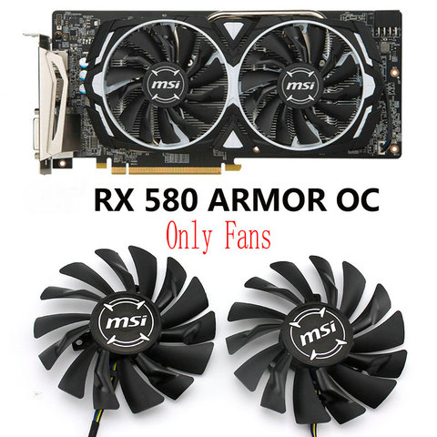 Кулер для видеокарты MSI RX570/RX580/RX470/RX480, вентилятор охлаждения для графической карты, 12 В постоянного тока, 0,40 А ► Фото 1/1