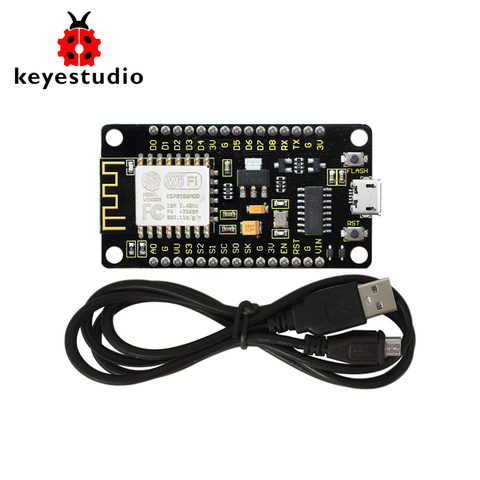 Новинка! Модуль Keyeastudio NodeMcu Lua ESP8266, Wi-Fi, модуль + USB-кабель 1 м, макетная плата, совместима с сетью ► Фото 1/1