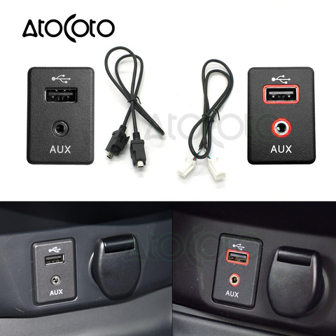 AtoCoto 4-контактный разъем AUX Mini USB, разъем для кабеля для Nissan Teana X-trail Rogue Qashqai Radio CD Navi DA, светильник ► Фото 1/6