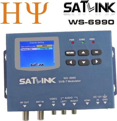 Satlink WS-6990 HD, av-вход, одноканальный DVB-T модулятор компактный и настенный ► Фото 1/1