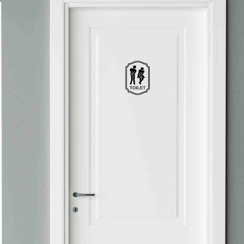 Символ двери туалета ванной комнаты душа туалета мужчин и женщин забавная Наклейка 2WS0036 ► Фото 1/3