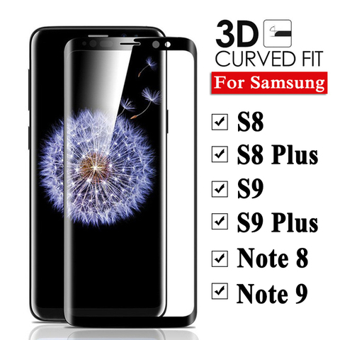 3D полное покрытие для Samsung Note 9, Защитное стекло для экрана на Galaxy S8 S9 Plus S 8 9, защитное стекло Note8 Note9, листовая пленка ► Фото 1/6