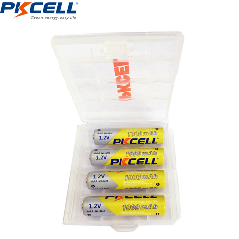 4 x PKCELL 1,2 V NIMH 1000mah AAA аккумуляторная батарея Замена для HHR-4DPA/2B Беспроводные с батарейным отсеком чехол ► Фото 1/4