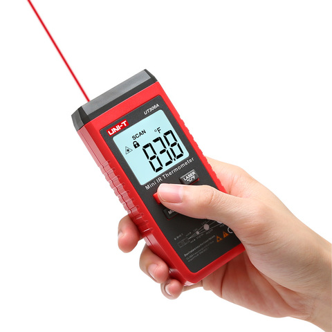 Бесконтактный Инфракрасный мини-термометр UT306A, лазерный цифровой термометр с ЖК-дисплеем, промышленный измеритель температуры ► Фото 1/6
