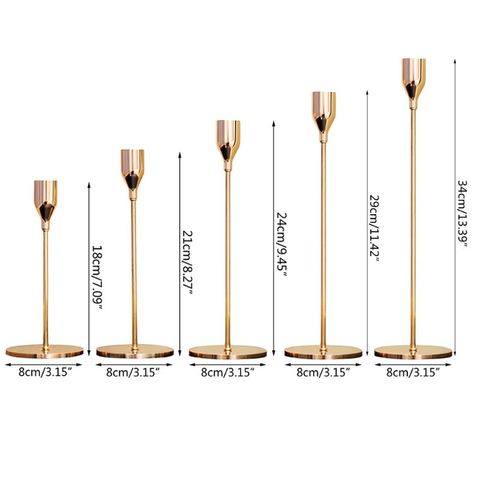 Простой современный стиль, золотые металлические подсвечники, Элегантный Подсвечник, простой дизайн, свадебное украшение, декор для клубов... ► Фото 1/6