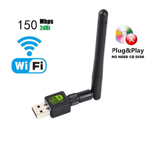 USB Wi-Fi адаптер Ralink, антенна Wi-Fi, Lan, USB, Ethernet, 150 м, 2 дБ ► Фото 1/6