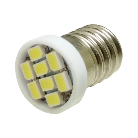 4 шт./лот E10 EY10 3020 SMD 8 светодиодных белых ламп, миниатюрная винтовая лампа для DIY LIONEL DC 12 В ► Фото 1/5
