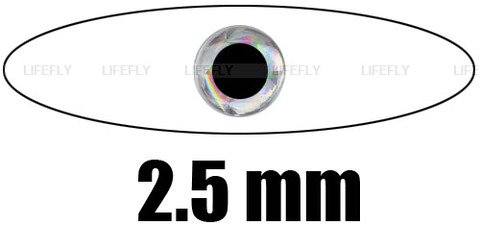 2,5 мм 3D серебро/Оптовая торговля 1200 мягкие формованные 3D голографические глаза рыб, завязывание мухи, джиг, приманка ► Фото 1/1