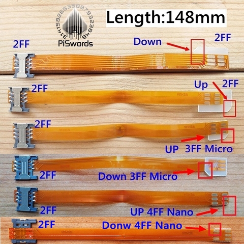 Переходник для сим-карты 2FF, стандартный удлинитель для 3FF micro 2FF, мягкий кабель для сим-карты, адаптер 148 мм ► Фото 1/6