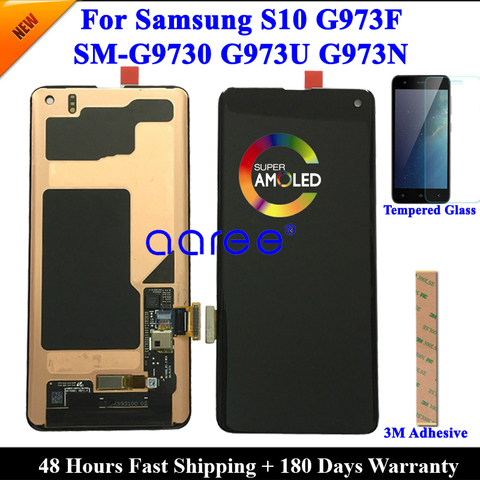 ЖК-дисплей Super AMOMLED для Samsung S10 G9730, ЖК-дисплей для Samsung S10 Plus, ЖК-экран G9750, сенсорный дигитайзер в сборе ► Фото 1/5