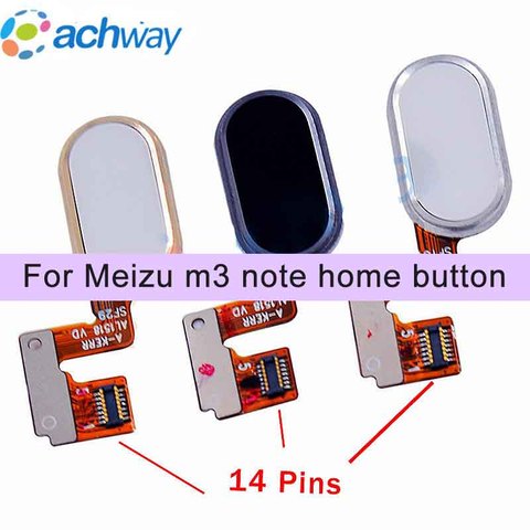 Meizu M3 Note L681H Главная Кнопка Датчик отпечатков пальцев клавиша гибкий кабель лента запасные части Кнопка Meizu L681H 14 контактов ► Фото 1/6