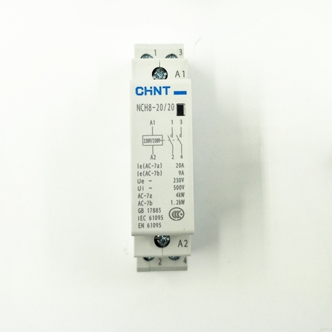 Китайский Бытовой однофазный контактор связи, 220 В, модульный контактор переменного тока, 2, 20, обычно открытые, 2P, 20 А ► Фото 1/1