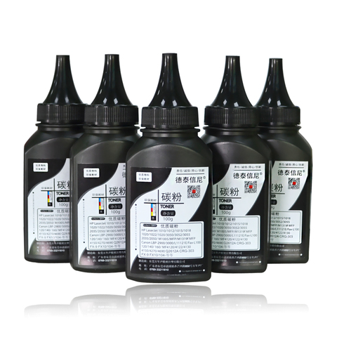 5 бутылок черный высококачественный тонер-порошок для HP Laserjet M1005 M1005MFP M1319F M1319MFP 1010 1012 для лазерного принтера ► Фото 1/5