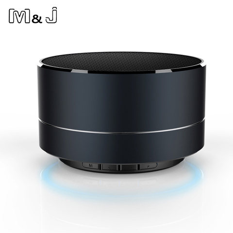 M & J M10 металлическая Беспроводная bluetooth-колонка, портативные колонки с поддержкой звонков и микрофоном для ПК, Iphone, Samsung ► Фото 1/1