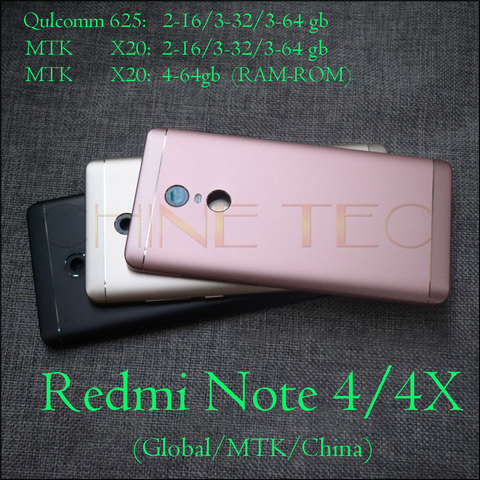 Оригинальный Новый чехол для Xiaomi redmi Note 4 global и MTK, задняя крышка для Redmi note 4X, замена корпуса батареи ► Фото 1/6