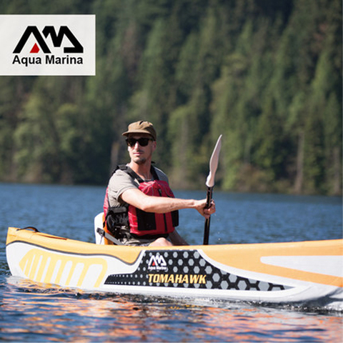 Надувной каяк Aqua Marina TOMAHAWK, лодка, семейное каноэ, алюминиевый лопастной насос, манометр для сиденья, ламинированный ► Фото 1/1