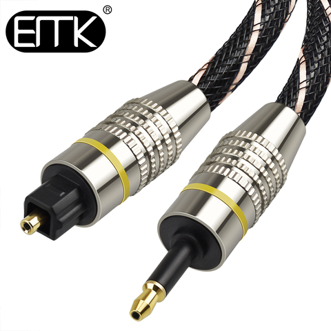 EMK цифровой Toslink к мини-кабелю Toslink 3,5 мм SPDIF оптический волоконный кабель 3,5 к оптическому аудиокабелю адаптер для Macbook 5 м 10 м ► Фото 1/6