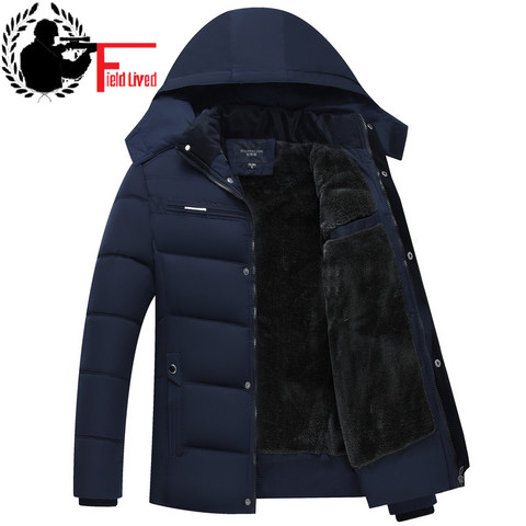 Новая брендовая зимняя теплая куртка для мужчин, пальто с капюшоном, повседневная мужская Толстая парка, пальто, облегающая Повседневная велюровая верхняя одежда с хлопковой подкладкой ► Фото 1/1