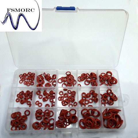 300 шт. OD (6,5 ~ 16 мм) толщина (1,5 ~ 2 мм) красный набор силиконовых колец, высокое качество O ring Box съедобный силикон ► Фото 1/6