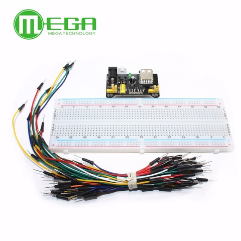 3,3 V/5V MB102 макет модуль питания + MB-102 830 точек Solderless Прототип макетная плата комплект + 65 гибкие кабели перемычек ► Фото 1/3