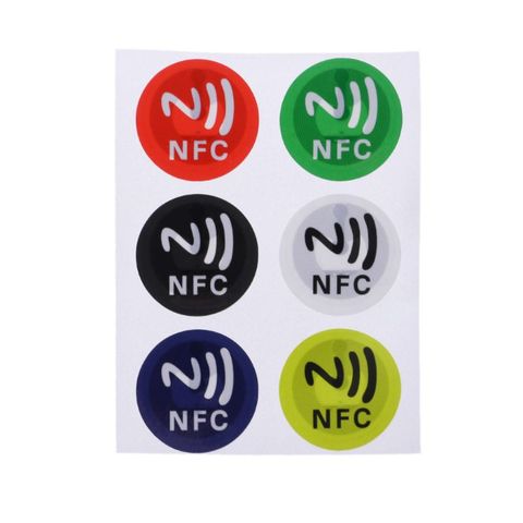 6 шт. водонепроницаемые наклейки NFC из ПЭТ-материала, умный клей Ntag213 для всех телефонов ► Фото 1/6