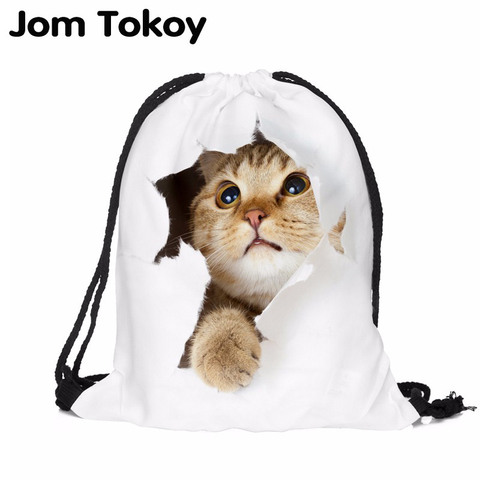 Женский Классический рюкзак с 3D-принтом кошки, escolar, рюкзак на шнурке с принтом, для путешествий ► Фото 1/6
