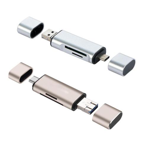 Считыватель карт памяти Quelima 5-в-1 с разъемом USB Type-C и поддержкой USB 2,0 ► Фото 1/6