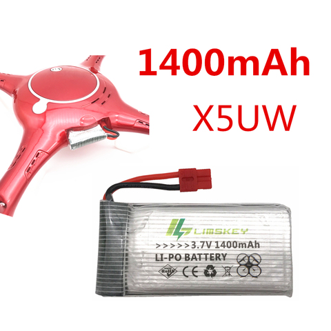 Литий-полимерный аккумулятор 1S 3,7 в 1400 мАч для Syma X5HC X5HW X5UW X5UC, запасные части для радиоуправляемого квадрокоптера, Аккумулятор 3,7 в, запчасти ... ► Фото 1/5