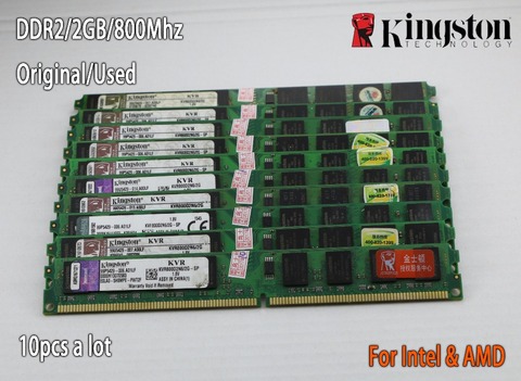 Оперативная память Kingston для настольного ПК, б/у, DDR2, 2 Гб, 2g, 800 МГц, 667 МГц, DIMM, оперативная память для ПК, 240 контактов, для AMD intel, 8 ГБ, 4 Гб, ddr3, 1333 МГц, 1600 МГц, 1333 ► Фото 1/5