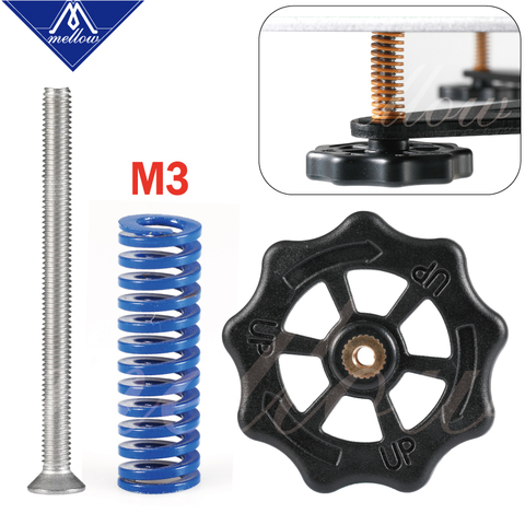 Mellow Новый 5/10 компл./лот, набор для выравнивания пружины горячей кровати, гайка + пружины + винт M3 * 40, набор тепловых штоков для 3D принтера, ульт... ► Фото 1/6