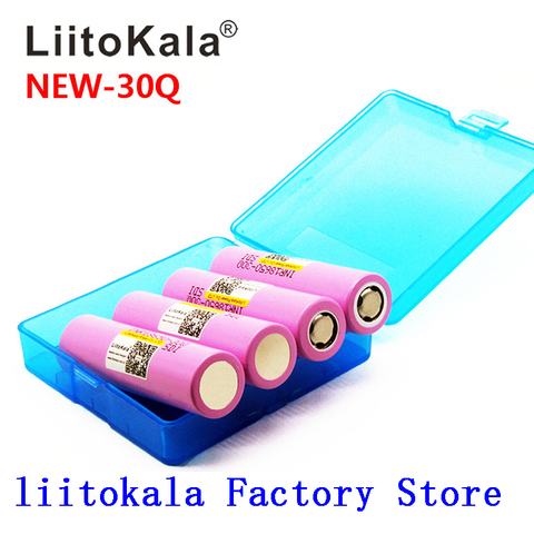 Оригинальный аккумулятор Litokala 18650 30Q, 3000 мАч, 20 А, перезаряжаемая батарея 18650 для электронной сигареты + коробка ► Фото 1/5