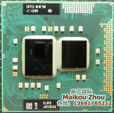 Процессор Intel Core I7 620m i7 620M cpu 4M 2,66 ГГц 3333 МГц, двухъядерный процессор для ноутбука, аналогичен стандарту HM57 HM55 ► Фото 1/1