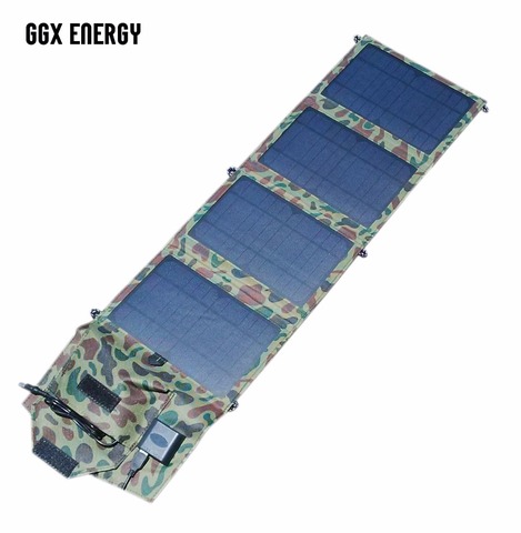 Портативная солнечная батарея GGXingEnergy, 14 Вт, 18 в + USB, 5 В, Высококачественная Складная моно солнечная панель, 14 Вт ► Фото 1/5