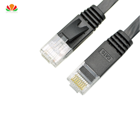 Сетевой кабель UTP CAT6 плоский, длиной 1 м/3 фута, компьютерный кабель, гигабит ethernet, соединительный шнур, переходник RJ45, медная витая пара, кабел... ► Фото 1/6