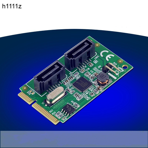 Мини PCI-Express 2,0 ASM1061R чипсет SATA 6 Гбит/с RAID-контроллер, карта 2 порта SATA 3,0, Поддержка RAID0 RAID1 SPAN ► Фото 1/5