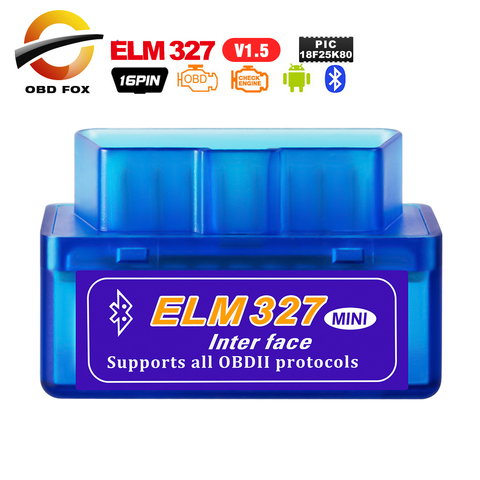 Диагностический сканер ELM327 usb mini Bluetooth V1.5 PIC18F25K80 OBD2, V2.1, Super Mini ELM 327, Wi-Fi, Android, obd2 ► Фото 1/6