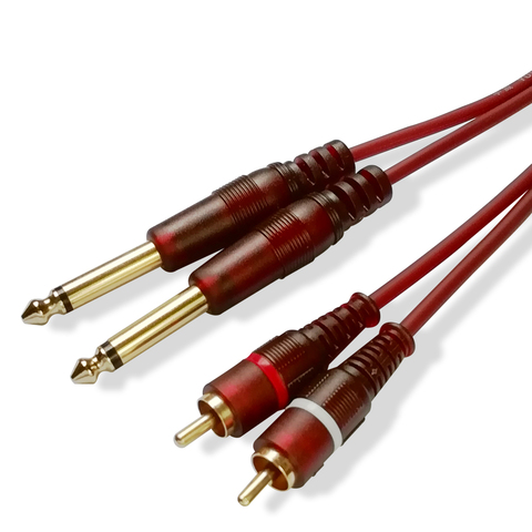 Digizulu Pro аудио приборный кабель двойной 6,35 (1/4 дюйма) моно штекер к 2 RCA штекер аудио кабель для микшера усилителя адаптер сигнальный шнур ► Фото 1/5