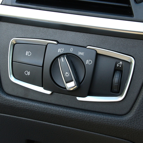 Матовая хромированная рамка переключателя фар для BMW F30, F31, F32, F34, 3, 4 серии, автомобильный Стайлинг ► Фото 1/6